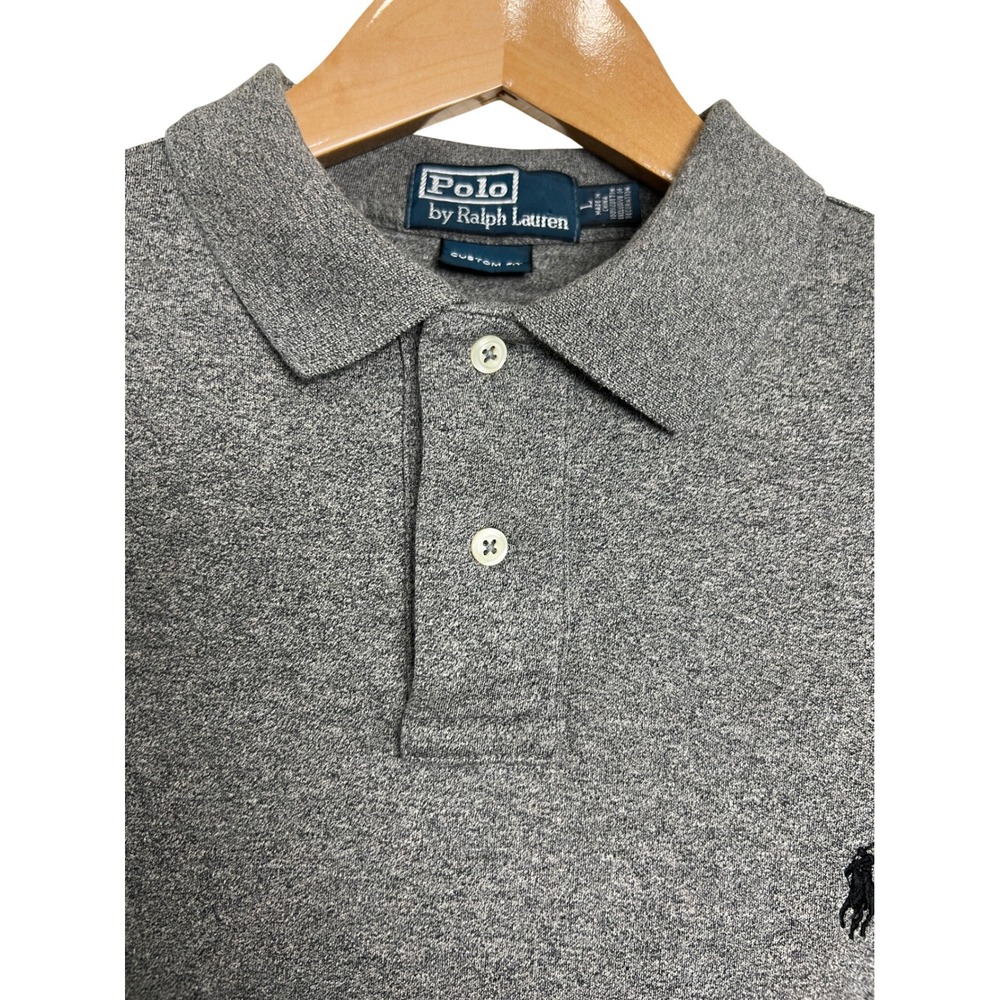 Polo Ralph Lauren Polo Mens Large Gray Custom Fit Short Sleeve Embroidered E28 - Picture 10 of 12